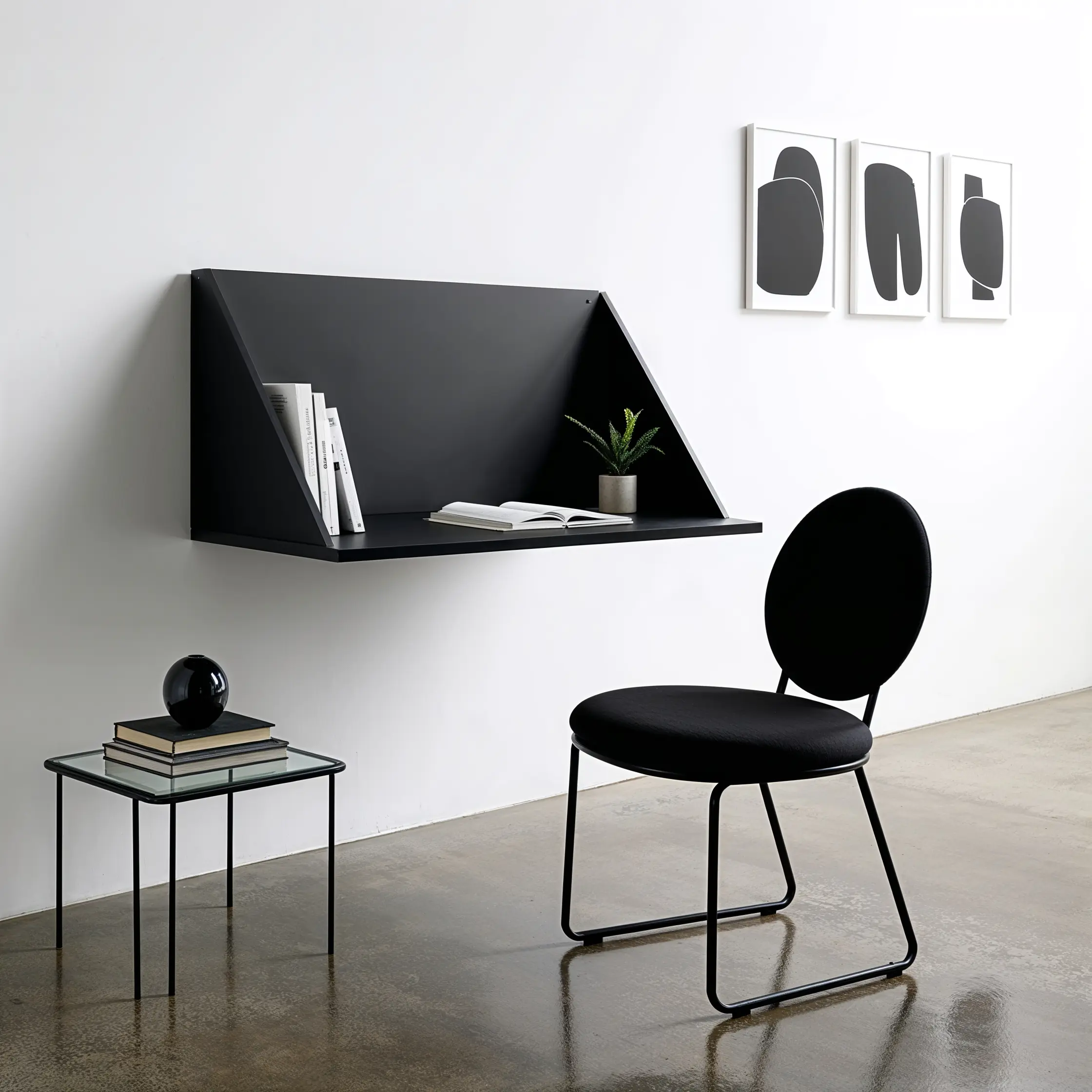 Leonardo_Phoenix_The_image_shows_a_minimalist_interior_design_0 壁掛式或折疊式書桌
