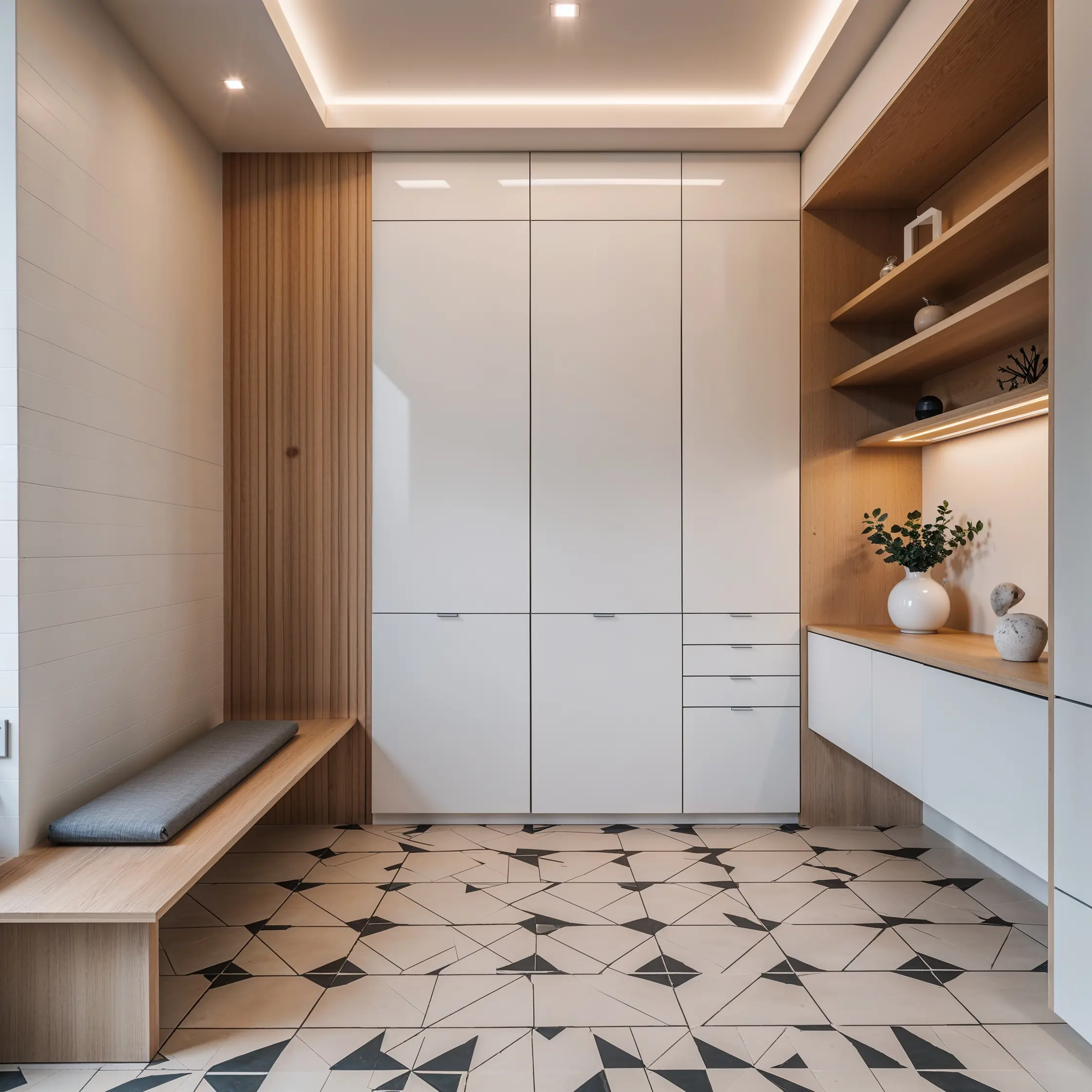 Leonardo_Phoenix_10_Image_depicts_a_modern_minimalist_entryway_0 玄關設計五大重點:收納、動線、美感一次掌握!