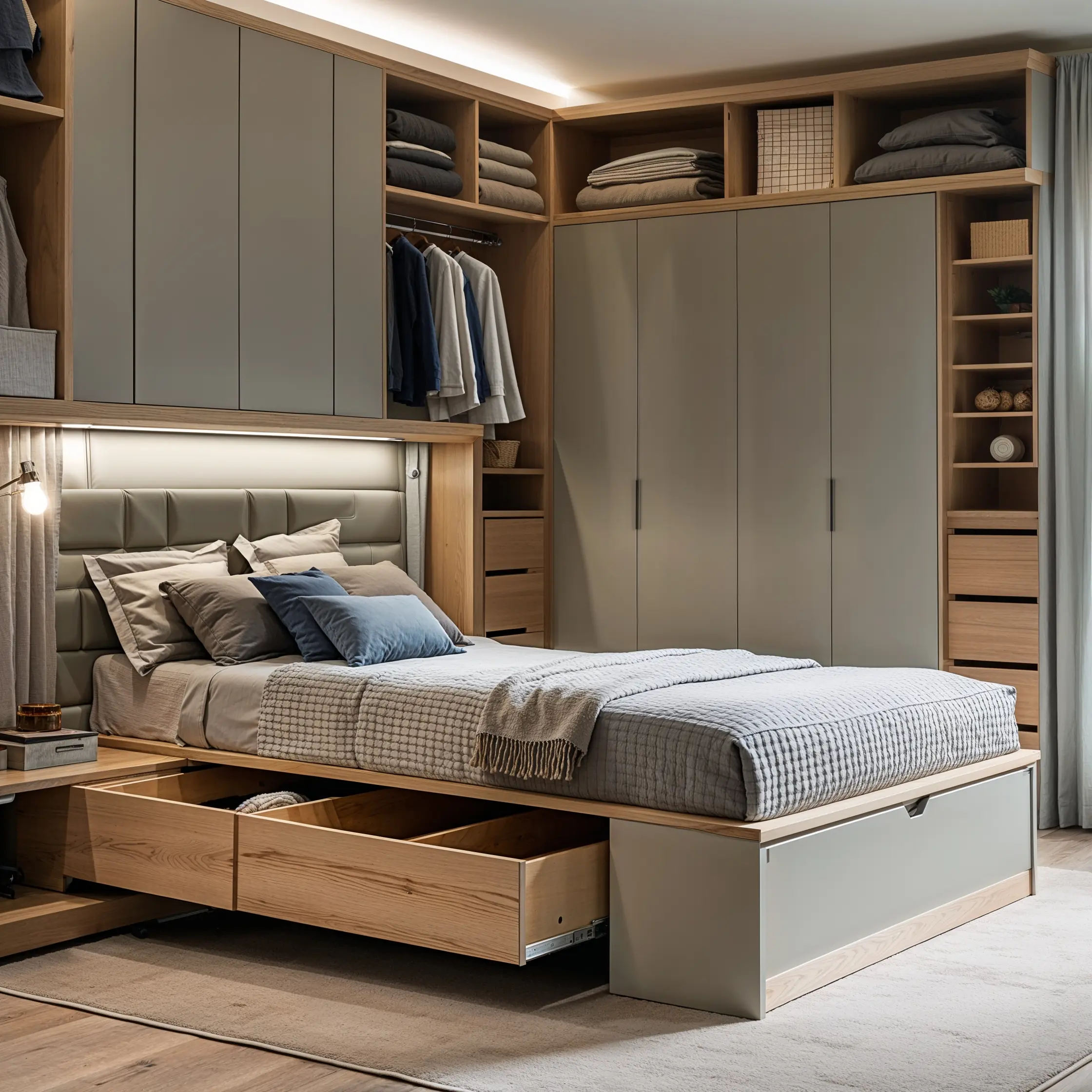 Leonardo_Phoenix_10_MultiFunctional_Integrated_Storage_Bed_The_0 多功能家具如何強化收納?實用設計一次看【2025熱門】