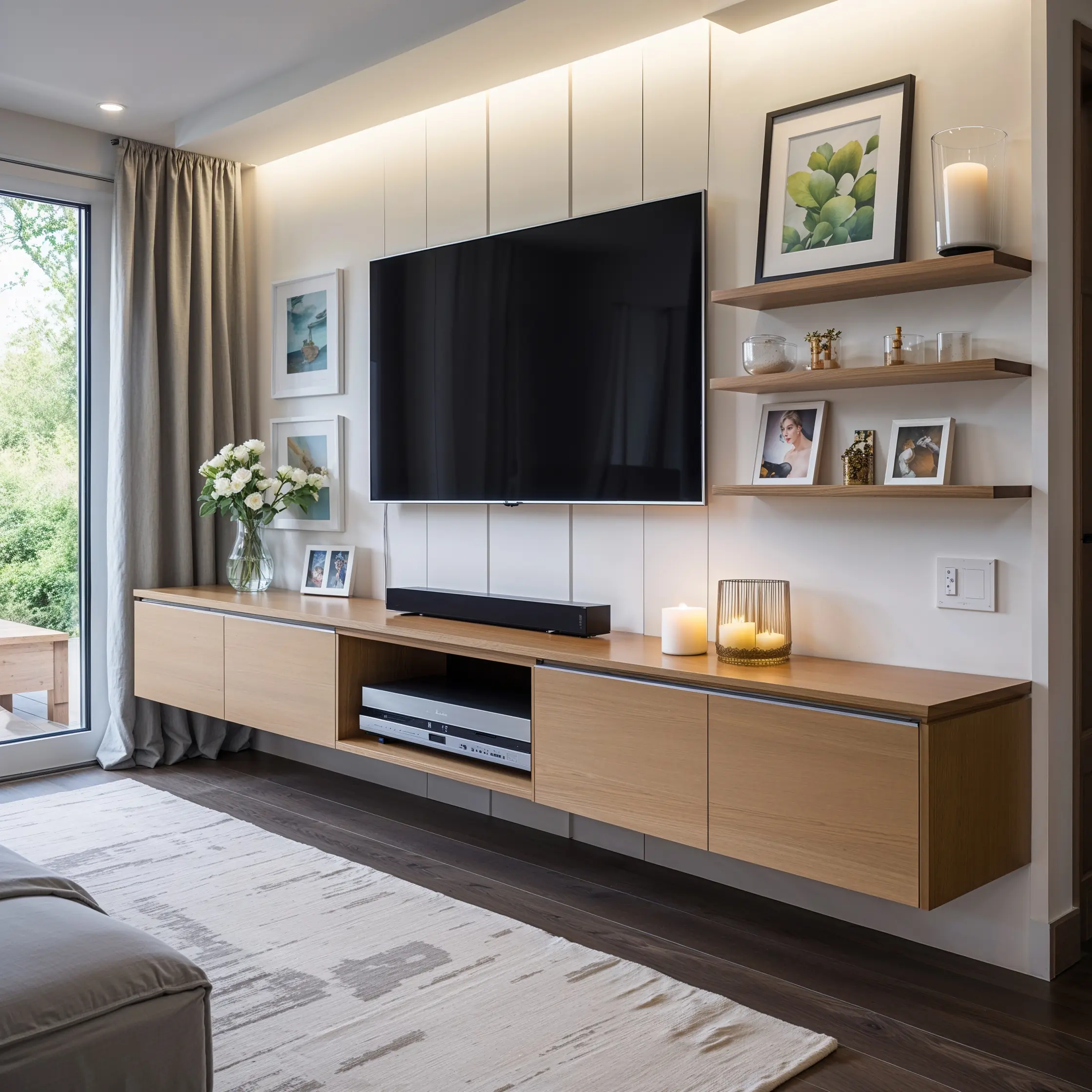 Leonardo_Phoenix_10_Partial_Storage_TV_ConsoleA_lowprofile_ca_0 掛牆式電視+邊櫃+機能層板