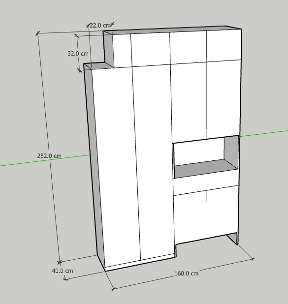這張圖展示了客製化鞋櫃的3D設計圖